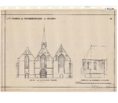 10001448 St. Maria- of Noorderkerk, gevel aan het Kleine Noord en koorgevel n.w. zijde, Hoorn, Kleine Noord 32, ongedateerd