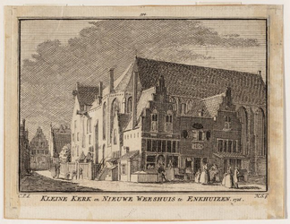 1a27 Kleine Kerk en Nieuwe Weeshuis te Enkhuizen. 1726, 1726