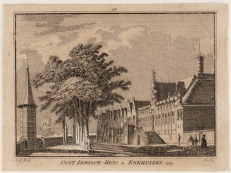 1a35 Oost-Indisch Huis te Enkhuizen. 1729 : vanuit het noordoosten, 1729