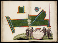 65j209(18) Kaartboek van de landerijen in eigendom van het Weeshuis te Hoorn, blad 18 : het lant leggende benoorden de ...