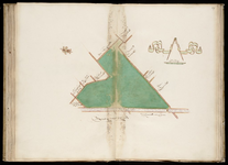 65j209(34) Kaartboek van de landerijen in eigendom van het Weeshuis te Hoorn, blad 34 : een perceel weiland ten noorden ...