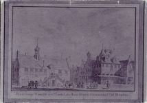 foto-1294 Stadthuis. Waagh en Markt, de Roo Steen Genaemt tot Hoorn. 1727, 1727