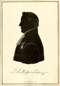foto-6407 Silhouetportret van J.A. Helpers Sesbrugger, Evangelisch-Luthers predikant te Enkhuizen, 190-