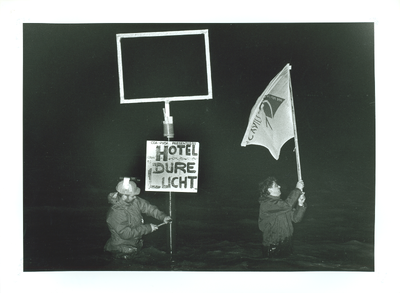 foto-37927 GroenLinks protesteert tegen hotelplan, 1990, maart