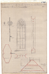 10001454 Restauratie van de St. Maria- of Noorderkerk, koorramen, schaal 1 a 20, met doorsnede montant, onderdorpel, ...