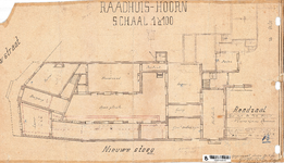10001500 Plattegrond Raadhuis in schaal 1:100, Hoorn, Nieuwstraat 23, 1892