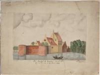1a105 Het kasteel te Woerden zoo als het zig vertoonde in den jaare 1620, 1620