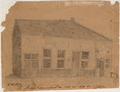 1a107 De Armenbewaarschool van 1851 tot 1875, later afgebroken, 18-?