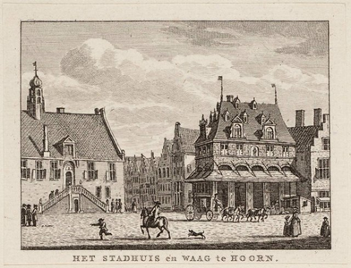 1a140 Het stadhuis en waag te Hoorn, 17-