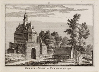 1a150 Keeten-Poort te Enkhuizen. 1726 : met Ketenboom, vanuit het zuidoosten, 1726