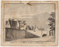 1a33 Giethuis en Noorder Poort te Enkhuizen. 1729 : vanuit het noordnoordwesten, 1729