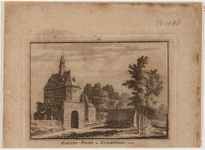 1a36 Keeten-Poort te Enkhuizen. 1726 : met ook de Ketenboom, vanuit het zuidoosten, 1726