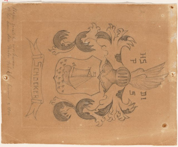 1a64 Wapen, zooals het voorkwam op het huis, door Pieter Schokker bewoond, 18-?