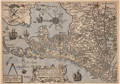 1b104 Caerte vanden lande ende Graefschappe van Hollandt, midtsgaders het landt van Utrecht... : Perfect gemaect naden ...