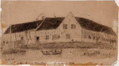 1b14 Het boet- en taanhuis. Afgebroken in 1873, 18-?