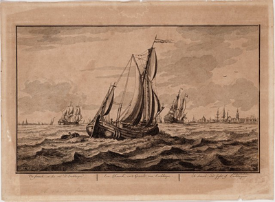 1b21 Un smack et la vue d'Enckhuyse = Een smack, en 't gezicht van Enckhuyse = A smack, and sight of Enckhuyse, 17-?