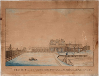 1b4 Gezigt van 's lands hospitaal der marine tot Enkhuyze, 1806