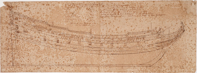 1b41 Dit Oostindische fluitschip genaemt Langewijk en gebout te Enkhuizen door Mr. Seger Potter, 1682