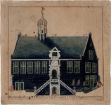 1b85 Het Oude Raadhuis te Hoorn; Den 23 Augustus 1797, tot Afbraak Verkogt; en verders Gesloopt, 1797?