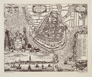 1c24 Afbeeldingh Der Stadt Enkhuysen : soo als de selve geweest is voor de Laeste Vergrootingh, tot den Iare, 1590, 158-?