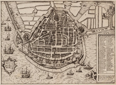 1c32 Die Stadt Enchuijsen : La ville denchuijsen situé en la comté dhollande coe elle seporte a presente, 1580?
