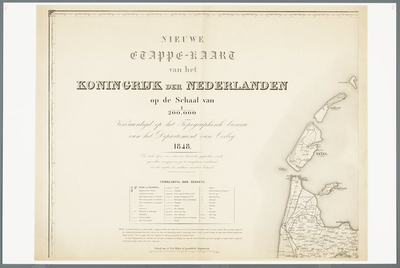 1e41 Nieuwe Etappe-Kaart van het Koningrijk der Nederlanden op de Schaal van 1:200,000, 1848