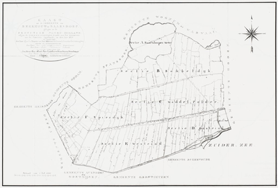 1f17 Kaart van de gemeente van Berkhout en Baarsdorp : Opgemaakt, in den Jare 1823, 1823