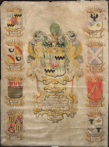 1g28 Wapen van De Hoogwelgebore Heer & Mr. Francois van Bredehoff, vrijheere van Oosthuijsen etc. : Geboren den4 april ...