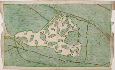 1h14 Kaart van de door afslag verdwenen landen in de Havermeer, 161-?