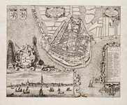 1q14 Afbeeldingh Der Stadt Enkhuysen : soo als de selve geweest is voor de Laeste Vergrootingh, tot den Iare, 1590, 1580?