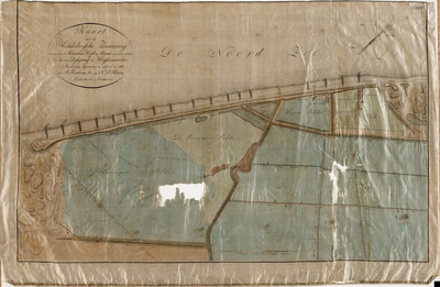 1r10 Kaart van de Hondsbossche Zeewering, aanwijzende de stranden, hoofden, bermte en verdere zaaken, 1806