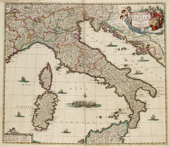 1u27 Novissima et Accuratissima totius Italiae, Corsicae et Sardiniae, 1680?