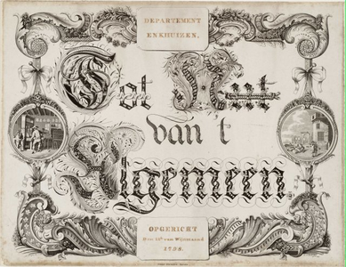 4a37 Tot Nut van 't Algemeen : Departement Enkhuizen, opgericht Den 22ste van Wijnmaand 1798., 1798