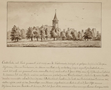 4e40 Oosterleek : hervormde kerk en omgeving, 1744?