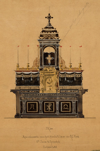4f16 1e Klas Rouwdecoratie voor het Hoofdaltaar der R.C. Kerk St. Joris te Spierdijk, 1885-1886