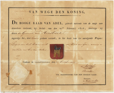 4g42 Gemeentewapen van Hensbroek, 1817