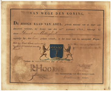 4g43 Gemeentewapen van Schellinkhout, 1816