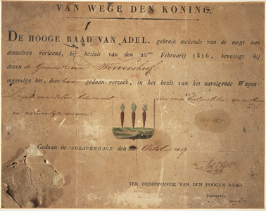 4g44 Gemeentewapen van Wervershoof, 1817