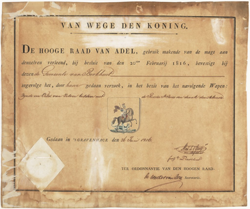 4j13 Gemeentewapen van Berkhout, 1816