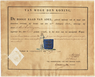 4j43 Gemeentewapen van Enkhuizen, 1816