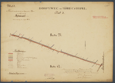5h7 Kaart aanduidende de ligging der wegen in de Gemeente Sijbecarspel : Behoort bij den Ligger der Wegen, 1895