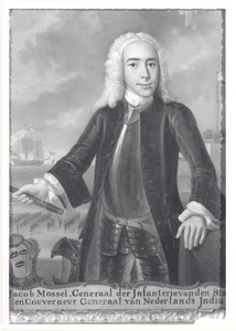 65h460 Jacob Mossel : Generaal der Infanterie van den Stad en Gouverneur Generaal van Nederlands India, ca. 1750