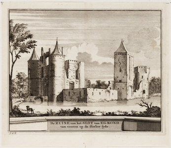 65h47 De Ruine van het Slot van Egmond : van vooren op de slinker syde, 17-