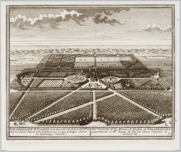 65h54 Velzerhooft, de Lustplaets van den Wel Ed. Heere Iacob du Peyrou Iansz, Heere van Limmen enz., ca. 1700