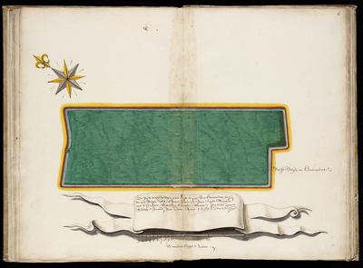 65j209(16) Kaartboek van de landerijen in eigendom van het Weeshuis te Hoorn, blad 16 : Weese-weyd in Hauwert, 1683