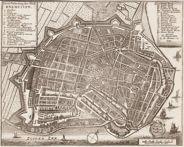 65k16 Grondtekening der Stad Enkhuisen, 1743