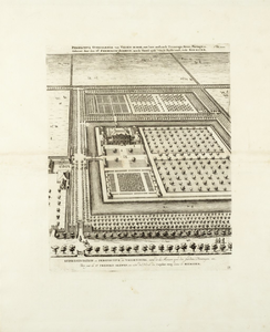 66a8(2) Perspective Uytbeeldinge van Vreden-burgh, met hare omstaande Timmeragie, Hoven, Plantagie, etc. , 1715