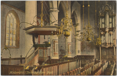 foto-26973 Medemblik. Interieur Herv. Kerk, 1900