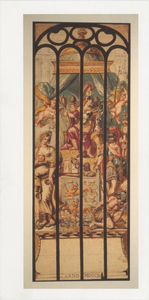 28643 Ontwerp voor een kerkraam in de Oosterkerk met wapen van Holland, 1703