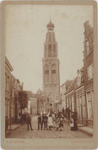 30195 De toren van de Sint Pancratius- of Zuiderkerk te Enkhuizen omstreeks 1900, 1900